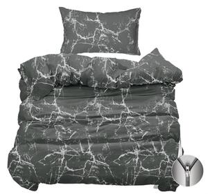 Bavlissimo 2-dílné povlečení abstrakce bavlna + mikrovlákno šedá 140x200 na jednu postel
