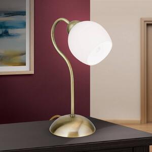 Stolní lampa Doma, barva staromosaz, výška 30 cm, sklo