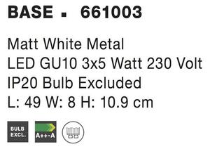 Nova Luce Bodové svítidlo BASE, GU10 3x5W Barva: Bílá