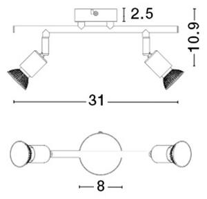 Nova Luce Bodové svítidlo BASE, GU10 2x5W Barva: Bílá