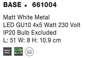 Nova Luce Bodové svítidlo BASE, GU10 4x5W Barva: Bílá