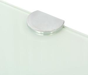 Rohová police s chromovými podpěrami - sklo bílé | 45x45 cm
