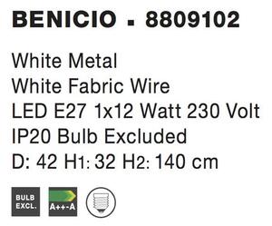 Nova Luce Závěsné svítidlo BENICIO, E27 1x12W Barva: Černá