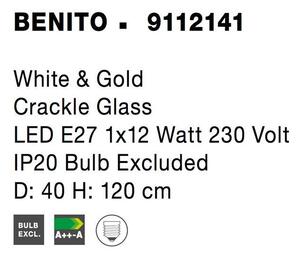 Nova Luce Závěsné svítidlo BENITO, E27 1x12W Barva: Zlatá