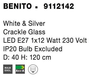 Nova Luce Závěsné svítidlo BENITO, E27 1x12W Barva: Stříbrná