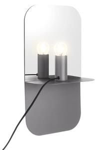 Nástěnná lampa se zrcadlem Plate Leitmotiv (Barva - matná šedá)