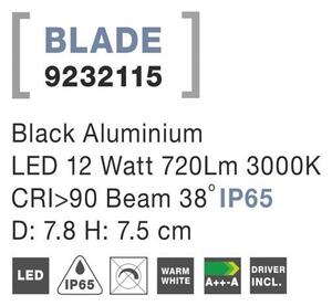 Nova Luce Zapuštěné svítidlo BLADE bílá hliník LED 12W 3000K 38st. IP65 Barva: Bílá