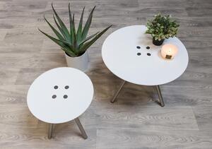 Malý stolek se stříbrnými nohami Leitmotiv (Barva - bílá, stříbrná)