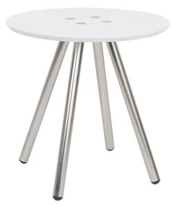 Malý stolek se stříbrnými nohami Leitmotiv (Barva - bílá, stříbrná)