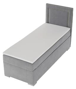 KONDELA Boxspringová postel, jednolůžko, světle šedá, 90x200, pravá, BILY