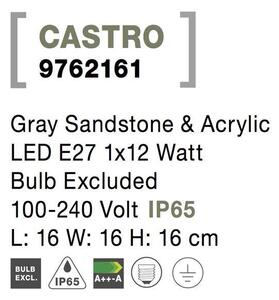 Nova Luce Venkovní nástěnné svítidlo CASTRO, E27 1x12W IP65 Barva: Bílá