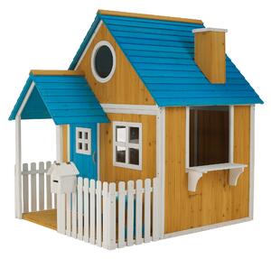 KONDELA Dřevěný zahradní domek s lavičkou, verandou a poštovní schránkou, BULEN