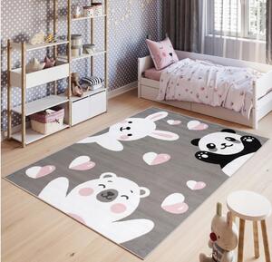 Vulpi Šedý koberec do dětského pokoje Panda 180x250