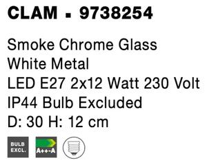 Designové stropní svítidlo Clam 30 Chrome