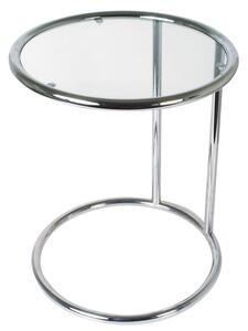 Konferenční kulatý stolek Leitmotiv (Barva - tvrzené sklo, chrom)