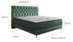 Kontinentální postel Astor 160x200, zelená Matt Velvet