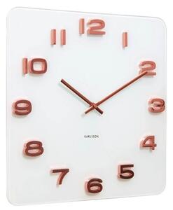 Nástěnné hranaté hodiny Vintage Copper Numbers 35 cm Karlsson (Barva - bílá, měděná)