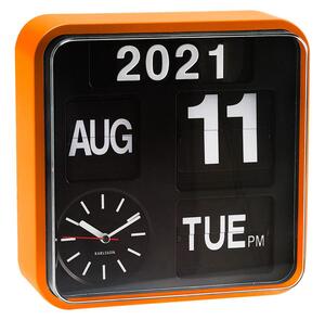 Nástěnné hodiny Mini Flip 24,5 cm Karlsson (Barva - černá, oranžová)