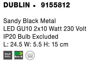 Nova Luce Bodové svítidlo DUBLIN, GU10 2x10W Barva: Černá