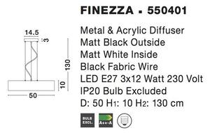 Nova Luce Závěsné svítidlo FINEZZA, E27 3x12W Barva: Bílá