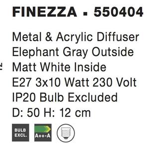 Nova Luce Stropní svítidlo FINEZZA, 50cm, E27 3x12 W Barva: Šedá