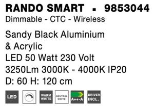 LED lustr Rando Smart 60 černé