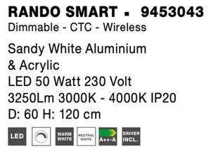LED lustr Rando Smart 60 bílé