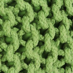 Ručně pletený bavlněný taburet - zelený | 50x35 cm