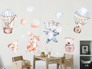 Vulpi Samolepky do dětského pokoje Zvířátka/Balony - 155x50 cm