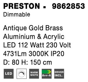 LED lustr Preston 180 zlaté