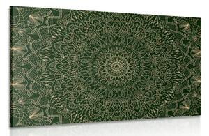 Obraz detailní ozdobná Mandala v zelené barvě Varianta: 90x60