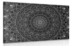 Obraz detailní ozdobná Mandala v černobílém provedení Varianta: 60x40