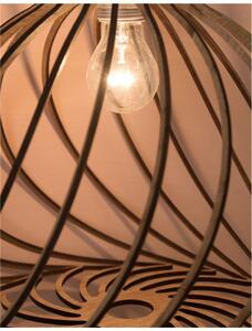Nova Luce Závěsné svítidlo ADANA přírodní Dřevo hnědý textilní kabel E27 1x12W