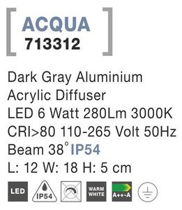 Nova Luce Venkovní nástěnné svítidlo ACQUA, LED 5W 3000K, IP54