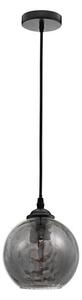 Nova Luce Závěsné svítidlo ADELINA kouřové sklo černý kov E27 1x12W