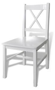Dřevěný stůl a 4 dřevěné židle | bílá