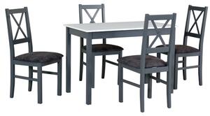 Drewmix jídelní sestava DX 22 + odstín dřeva (židle + nohy stolu) bílá, odstín lamina (deska stolu) bílá, potahový materiál látka