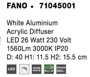 LED stropní svítidlo Fano 40 bílé