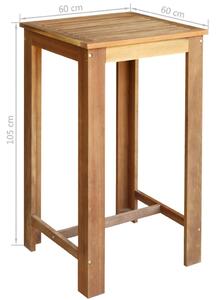 Barový stůl a stoličky sada 3 kusů z masivního akáciového dřeva