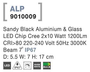 Nova Luce Venkovní nástěnné svítidlo ALP, LED Chip Cree 10W 3000K, IP65