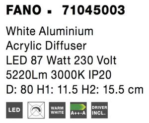 LED stropní svítidlo Fano 80 bílé