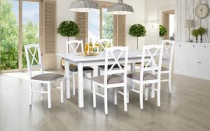 Drewmix Jídelní stůl WENUS 5 L S + deska stolu bílá, nohy stolu bílá