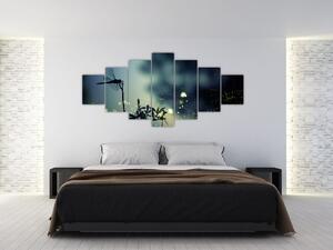 Obraz - Vážka za třpytivé noci (210x100 cm)