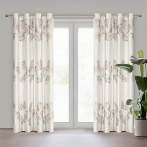 EUROFIRANY ZATEMŇOVACÍ ZÁVĚS NA KROUŽCÍCH IDALIA 140X250 CM LISTY