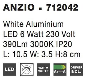 Nova Luce Nástěnné svítidlo ANZIO bílá hliník LED 6W 3000K