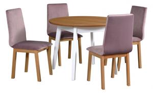 Jídelní stůl OSLO 4 + deska stolu bílá, podstava stolu grafit, nohy stolu grandson