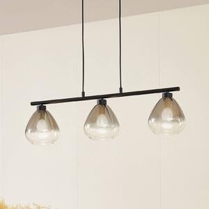 Závěsné svítidlo Lindby Pendura, černá barva, sklo, délka 75 cm