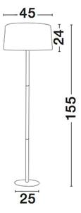 Nova Luce Stojací lampa ARRIGO přírodní Dřevo a bílá kov bílé stínidlo E27 1x12W