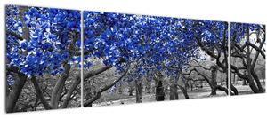 Obraz - Modré stromy, Central Park, New York (170x50 cm)