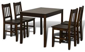 Dřevěný stůl se 4 židlemi | hnědá